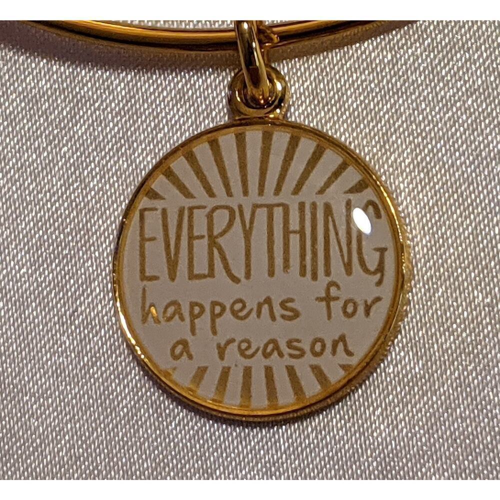Alex And Ani "Everything Happens For A Reason" Adjustable Charm Bangle Bracelet - Picture 2 of 4